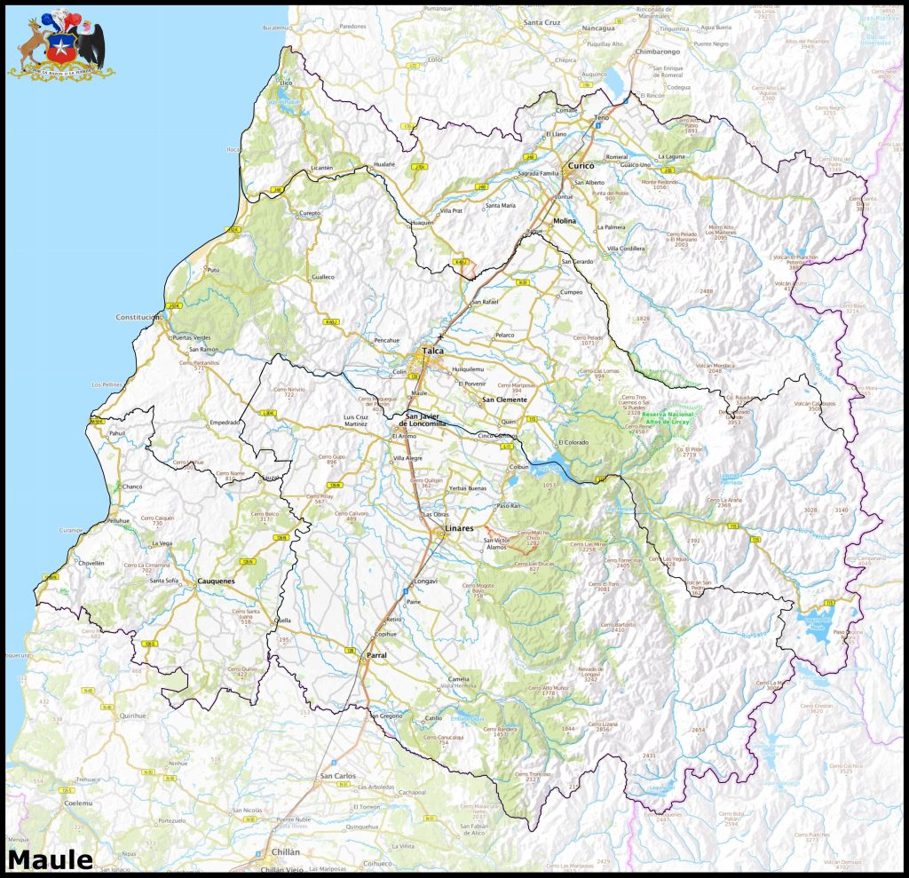 Mapa de la región del Maule.