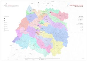 Mapa político de la región del Maule