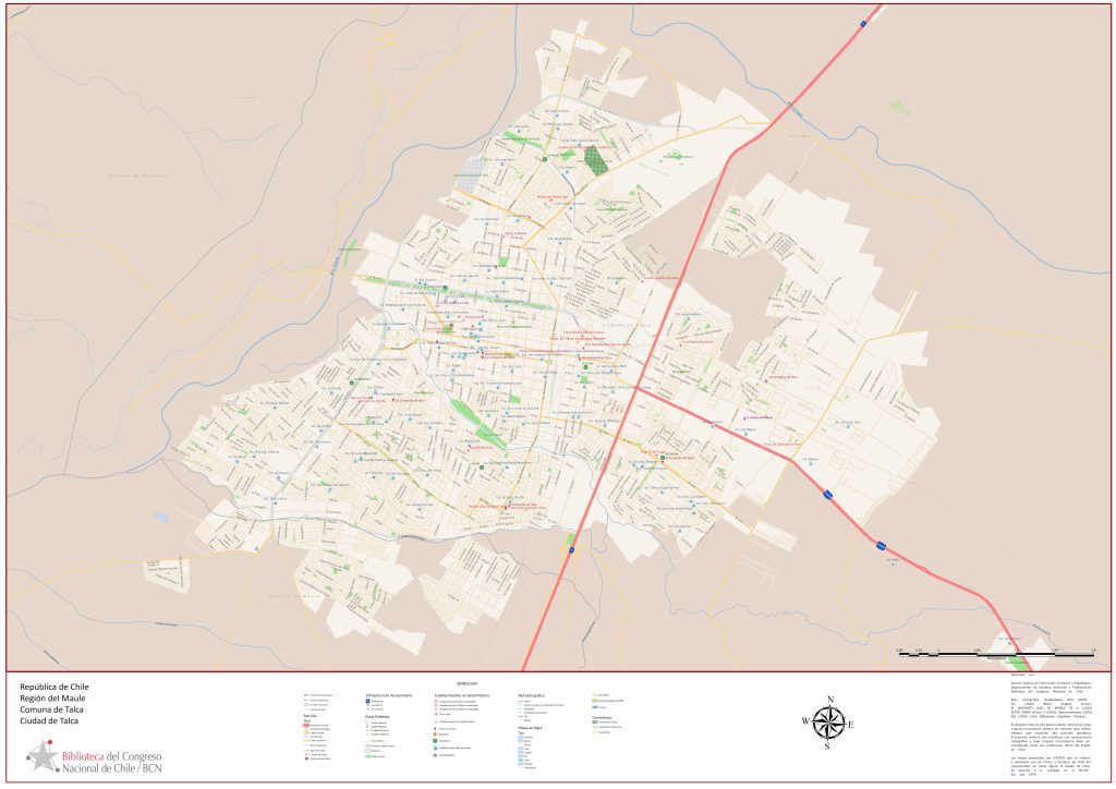 Plano de la ciudad de Talca.