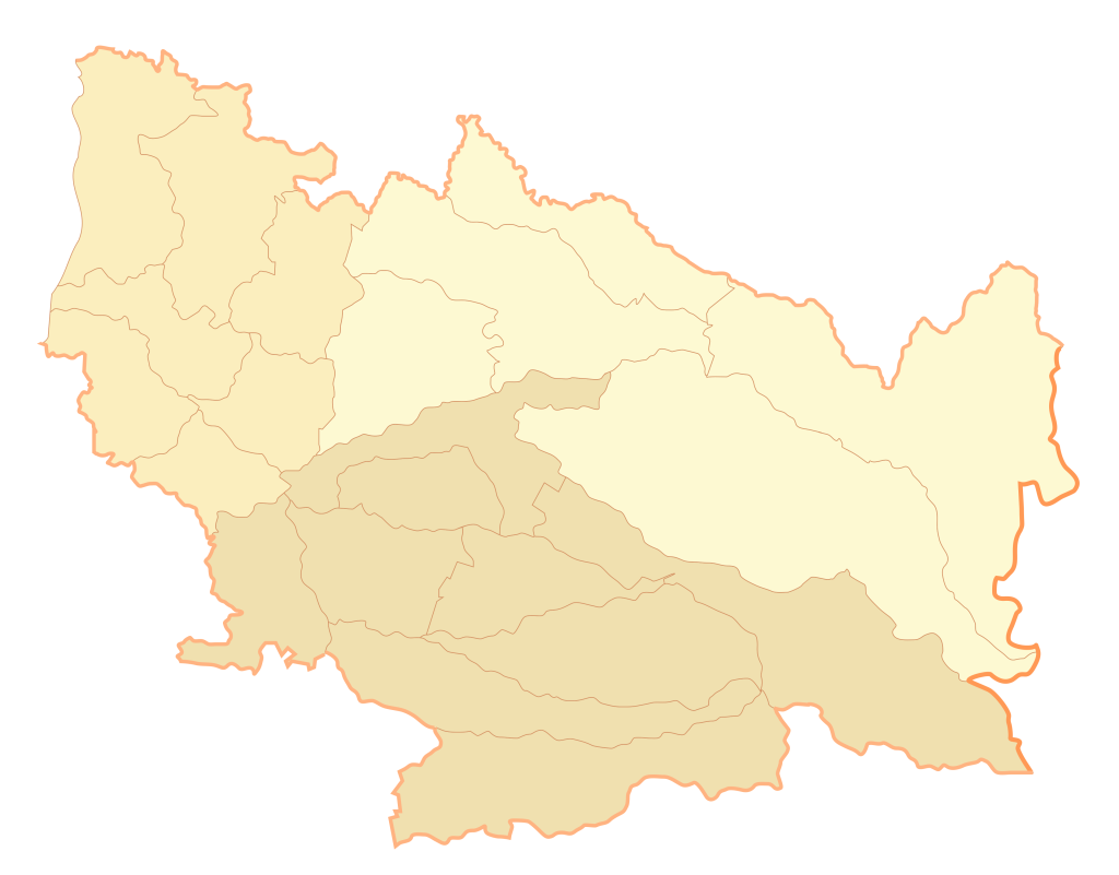Mapa mudo de la región de Ñuble.