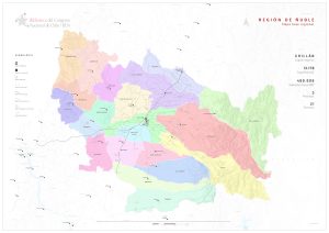 Mapa político de la región de Ñuble