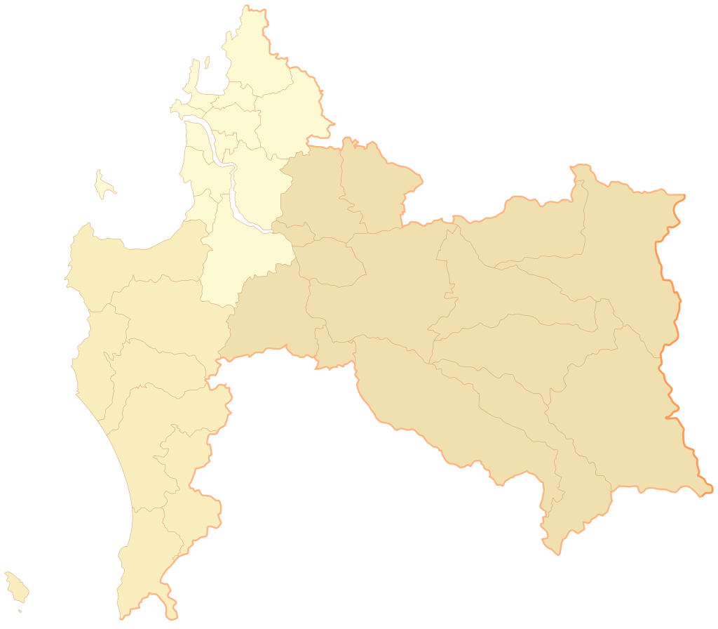 Mapa mudo de la región del Biobío.