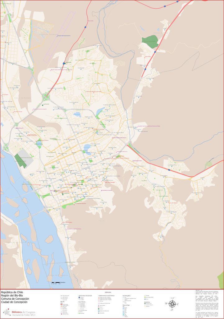 Plano de la ciudad de Concepción (Chile).