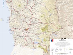 Mapa de carreteras de la región de La Araucanía