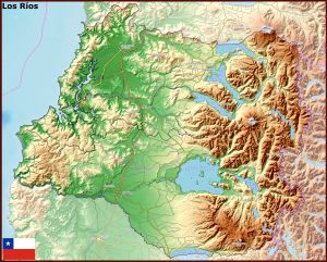 Mapa físico de la región de Los Ríos