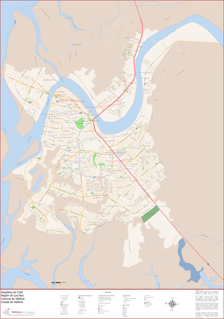 Plano de la ciudad de Valdivia (Chile).