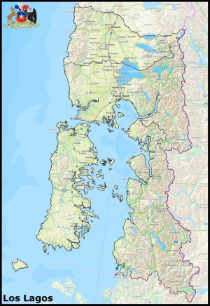 Mapa de la región de Los Lagos