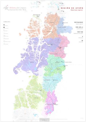 Mapa político de la región de Aysén