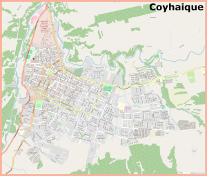 Plano de la ciudad de Coyhaique