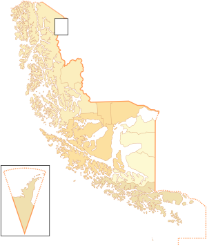 Mapa mudo de la región de Magallanes