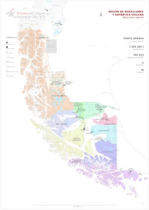 Mapa político de la región de Magallanes