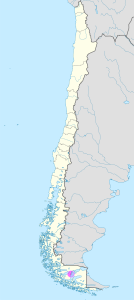 Mapa de ubicación de la ciudad de Punta Arenas en Chile.