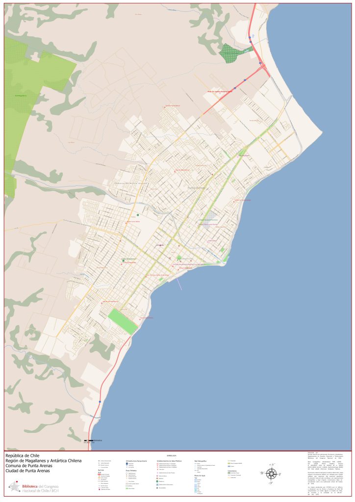 Plano de la ciudad de Punta Arenas.