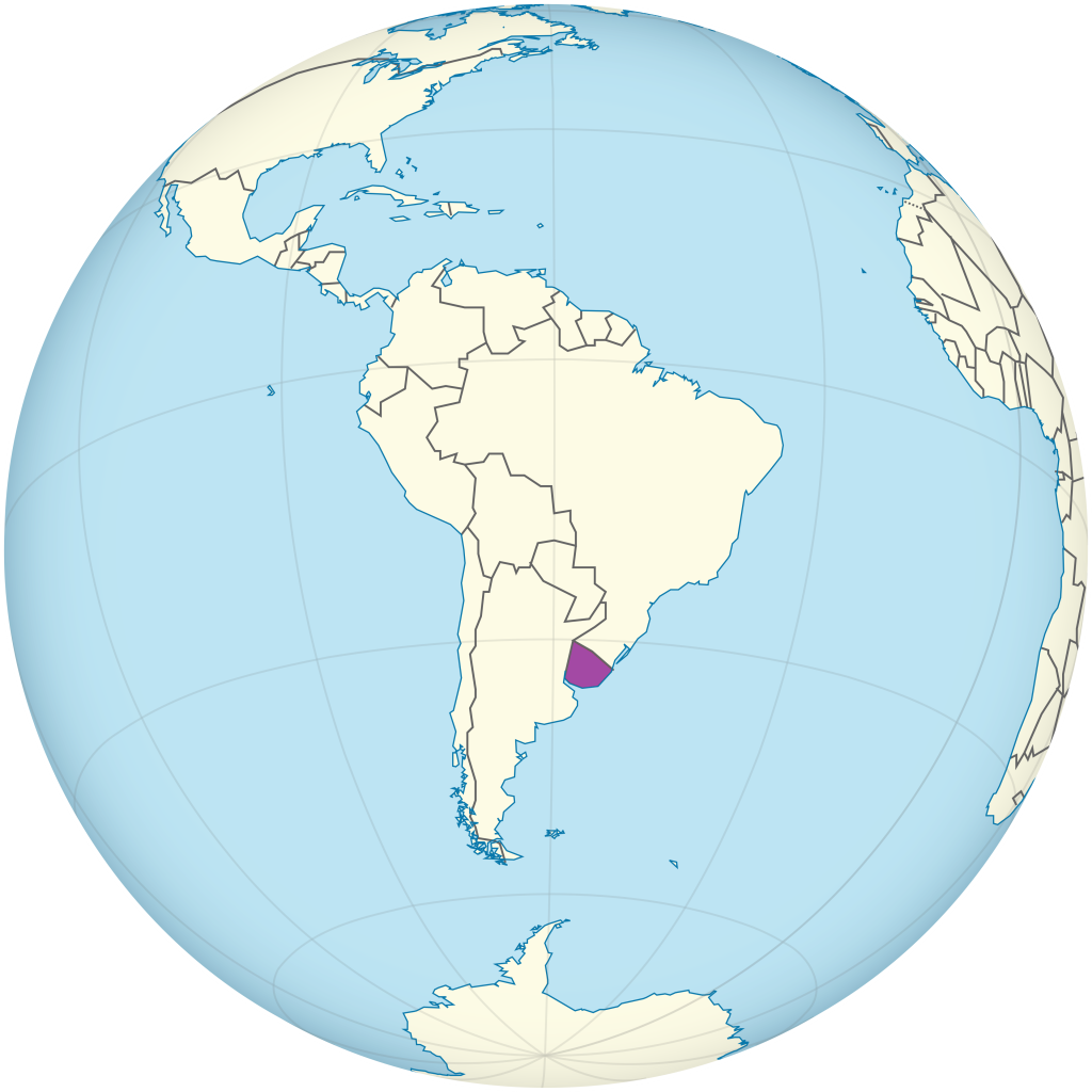 Mapa de ubicación de Uruguay.