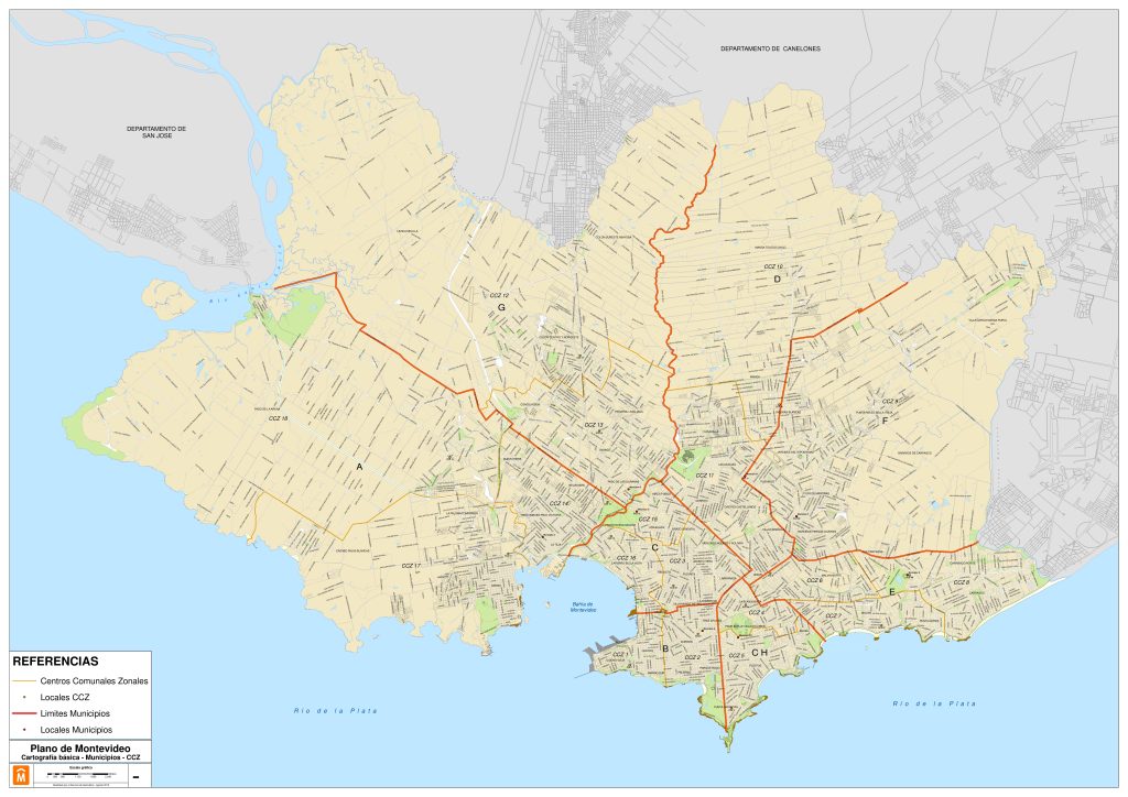 Plano de la ciudad de Montevideo.