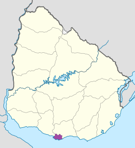 Mapa de ubicación de Montevideo en Uruguay.