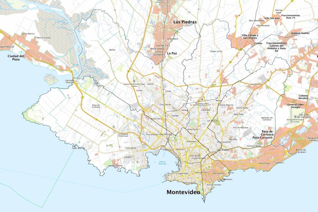 Mapa del departamento de Montevideo.