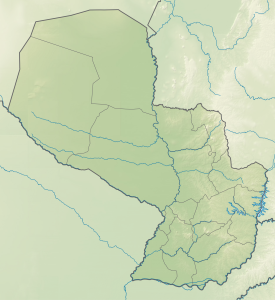 Mapa físico en blanco de Paraguay.