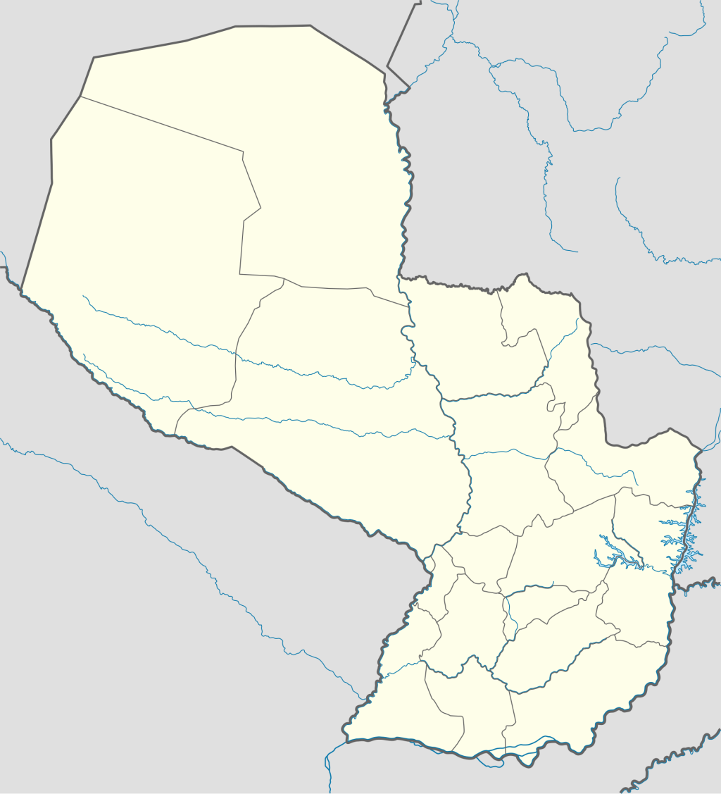 Mapa mudo de Paraguay.