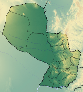 Mapa topográfico en blanco de Paraguay.