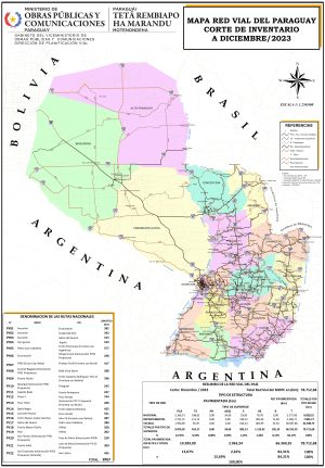 Mapa de carreteras de Paraguay