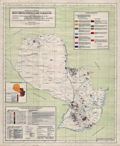Mapa metalogénico del Paraguay.