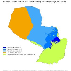 Mapa climático de Paraguay