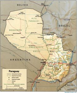 Mapa de relieve sombreado de Paraguay. Mapa de relieve sombreado de Paraguay.