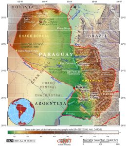 Mapa topográfico de Paraguay. Mapa topográfico de Paraguay.