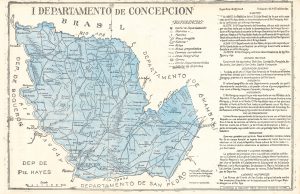 Mapa del departamento de Concepción de 1960 (Paraguay)