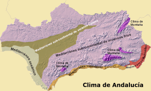 Mapa climático de Andalucía