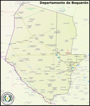 Mapa del departamento de Boquerón
