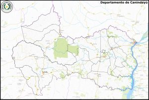 Mapa del departamento de Canindeyú
