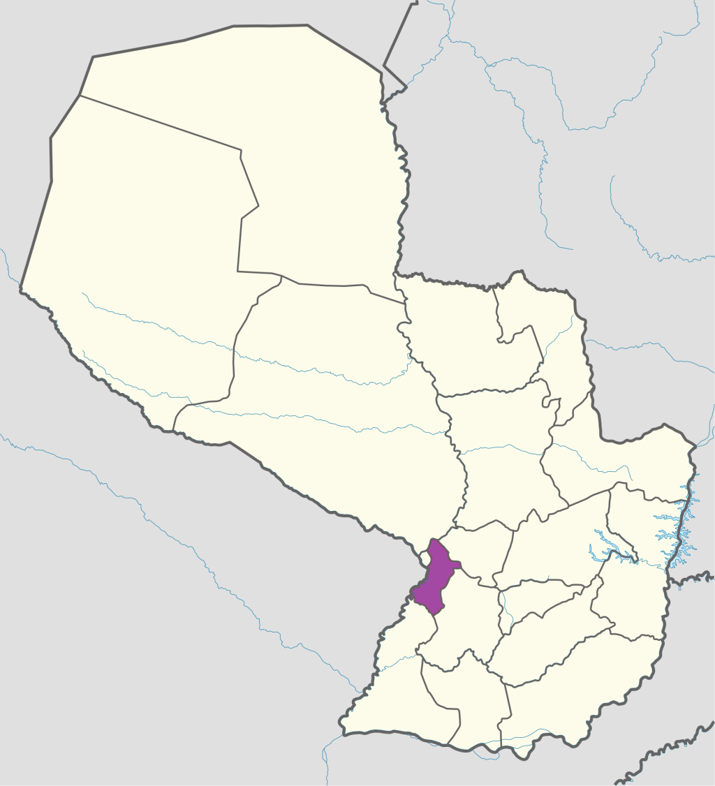 Mapa de ubicación del departamento Central en Paraguay.