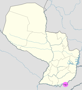 Mapa de ubicación de la ciudad de Encarnación en Paraguay. Mapa de ubicación de la ciudad de Encarnación en Paraguay.