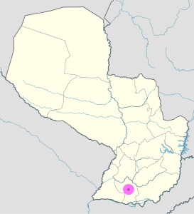 Mapa de ubicación de la ciudad de San Juan Bautista en Paraguay. Mapa de ubicación de la ciudad de San Juan Bautista en Paraguay.