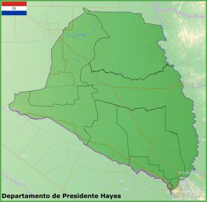 Mapa físico del departamento de Presidente Hayes