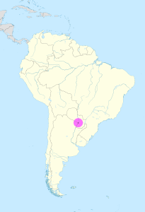 Mapa de ubicación de la ciudad de Asunción en América del Sur.