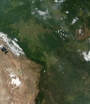 Imagen satelital de Bolivia
