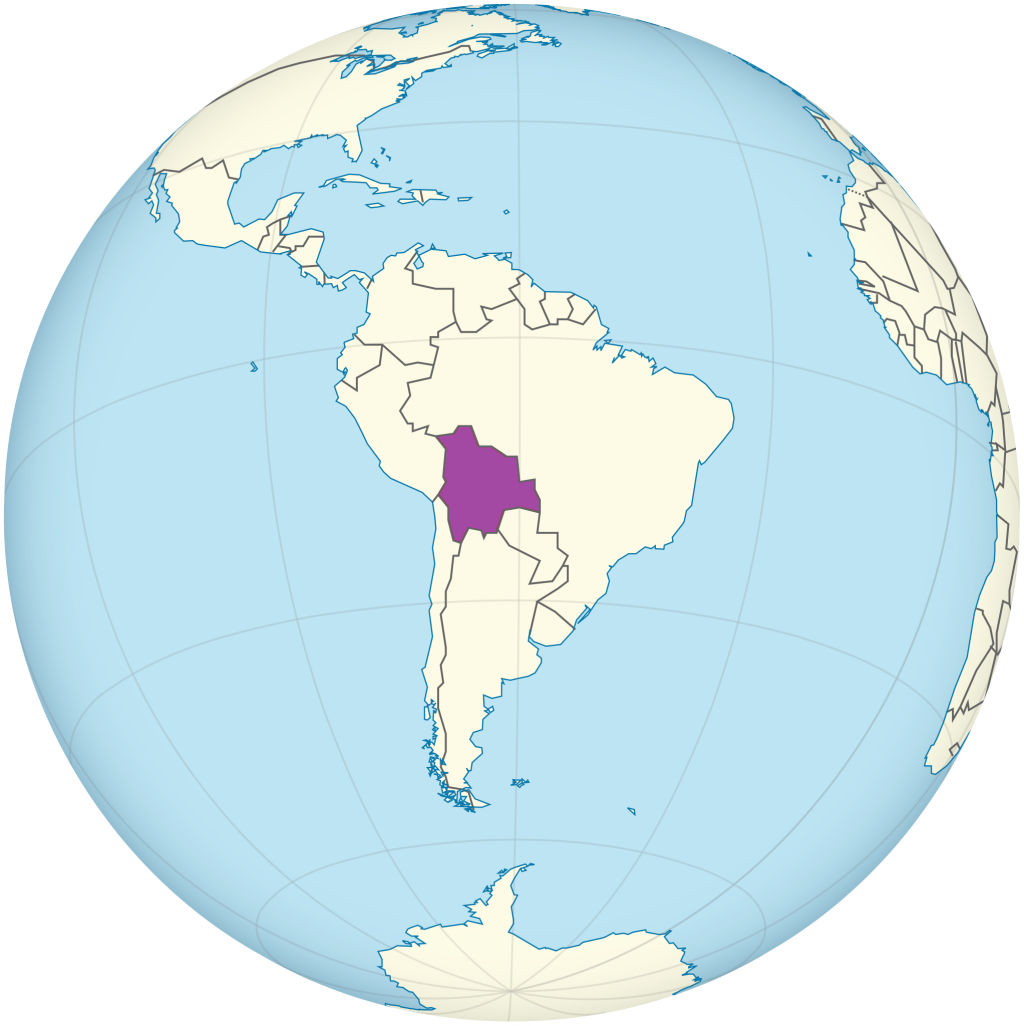 Mapa de ubicación del Bolivia.