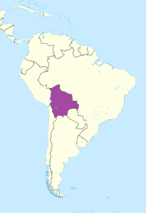 Mapa de ubicación de Bolivia en América del Sur. Mapa de ubicación de Bolivia en América del Sur.