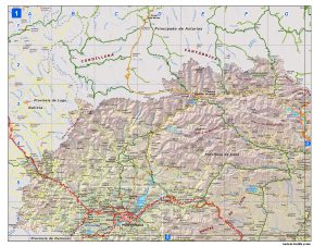 Mapa de carreteras de Castilla y León hoja numero 1.