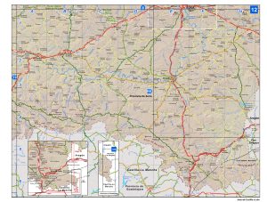 Mapa de carreteras de Castilla y León hoja numero 12.