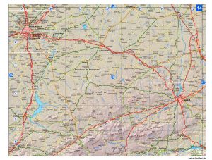 Mapa de carreteras de Castilla y León hoja numero 14.