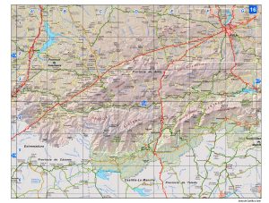 Mapa de carreteras de Castilla y León hoja numero 16.