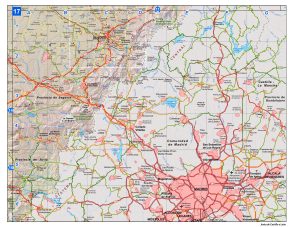 Mapa de carreteras de Castilla y León hoja numero 17.