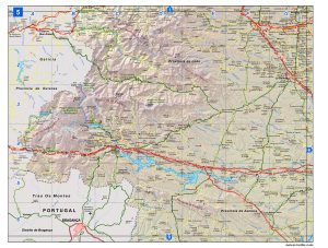 Mapa de carreteras de Castilla y León hoja numero 5.