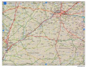 Mapa de carreteras de Castilla y León hoja numero 7.