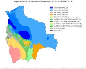 Mapa climático de Bolivia