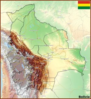 Mapa físico de Bolivia